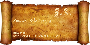 Zwack Károly névjegykártya