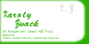 karoly zwack business card